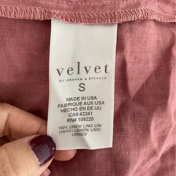 $248 New Pink Velvet by Graham & Spencer “Irina” Linen Dress Sz Small - Picture 8 of 11